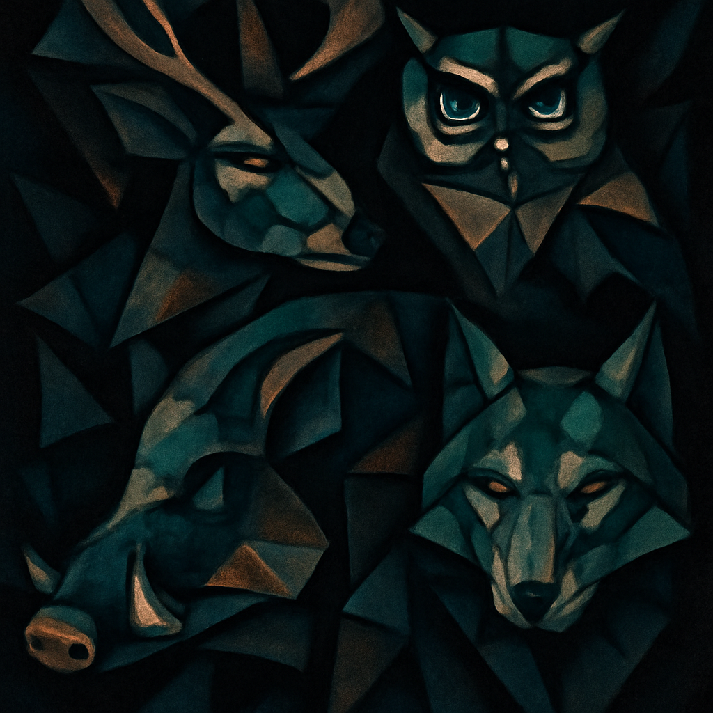 cubist dark wildlife