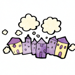 cartoon dreamy cityscape