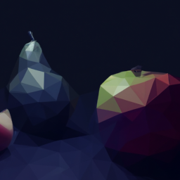 low poly dark still life