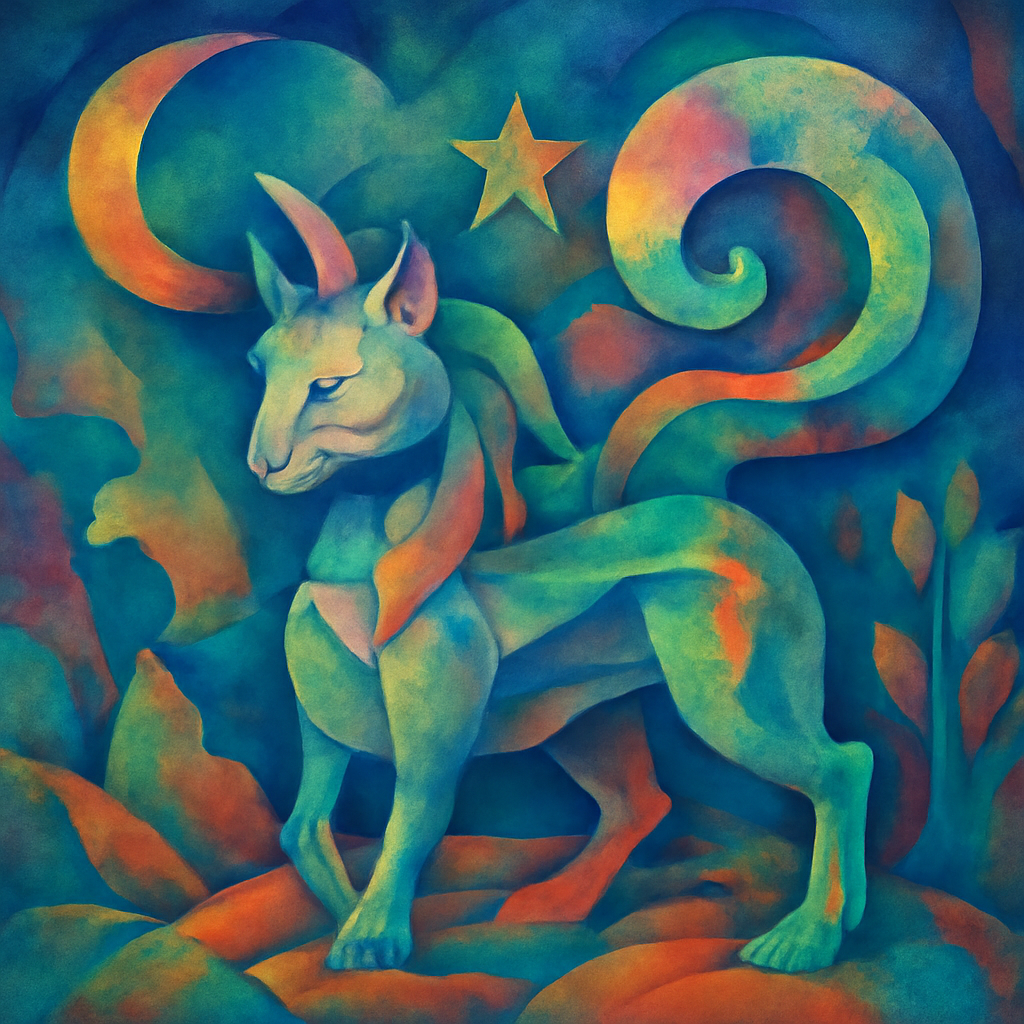 cubist dreamy fantasy creature