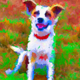 impressionist vibrant dog