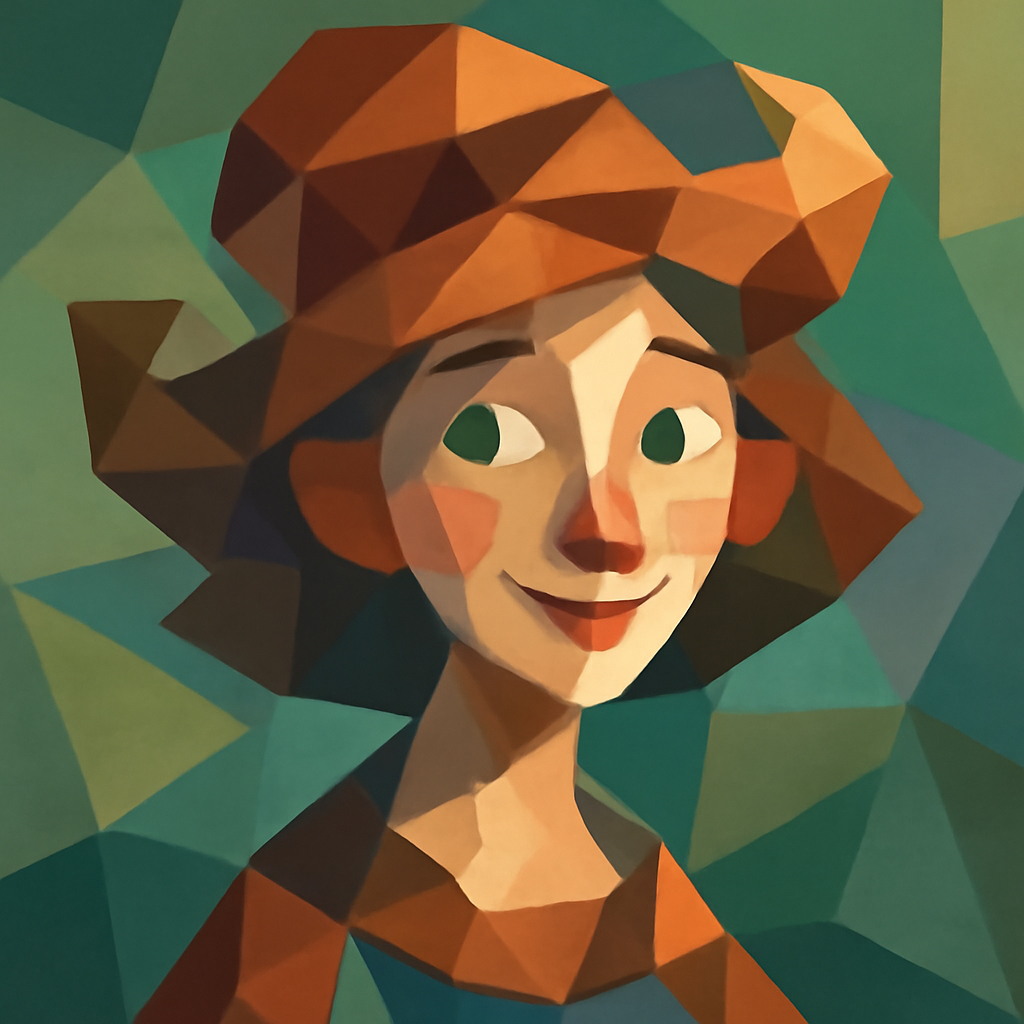 low poly whimsical portrait