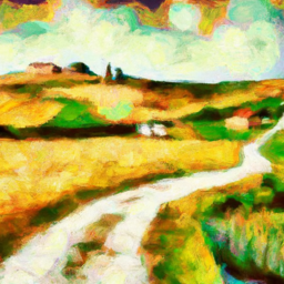 cubist serene landscape
