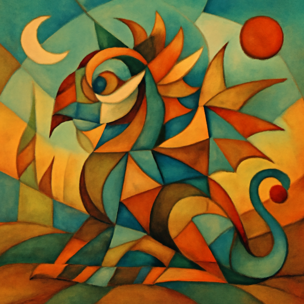 cubist surreal fantasy creature