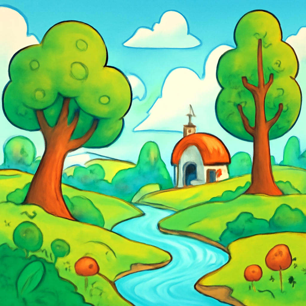 cartoon whimsical landscape