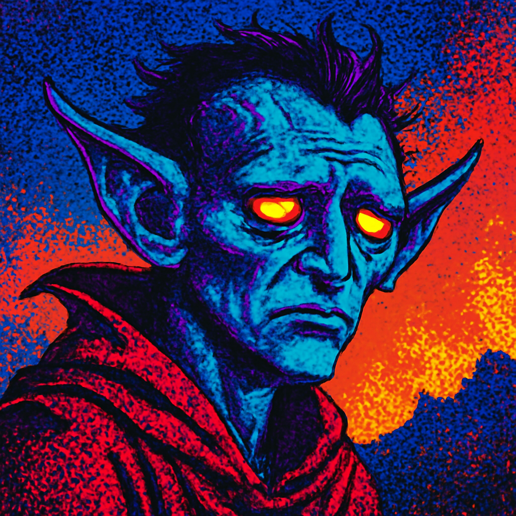 pop art moody fantasy creature