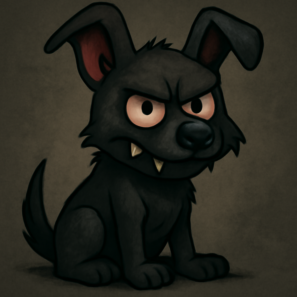 cartoon dark dog