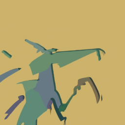 minimalist vibrant fantasy creature