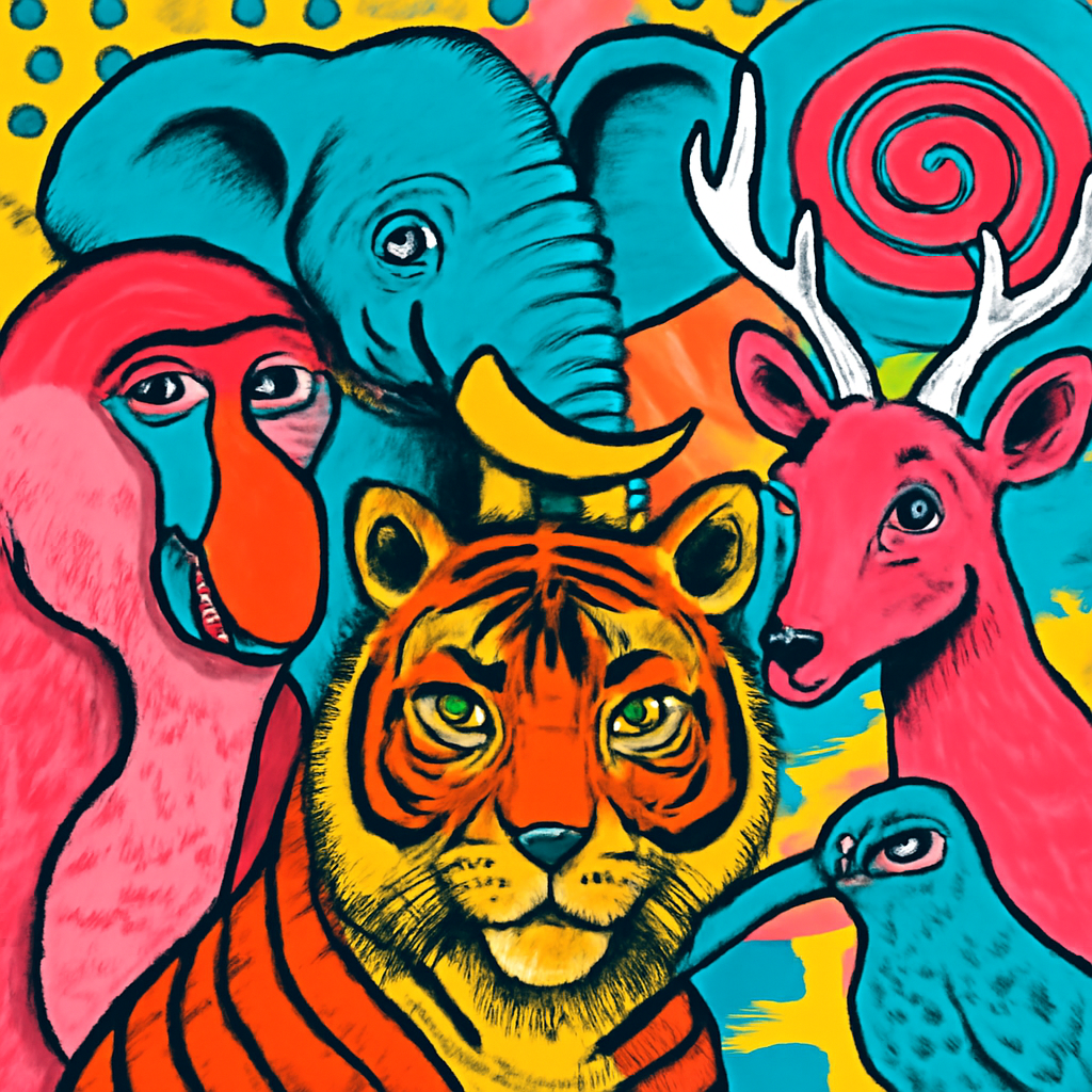 pop art surreal wildlife