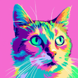 pop art serene cat