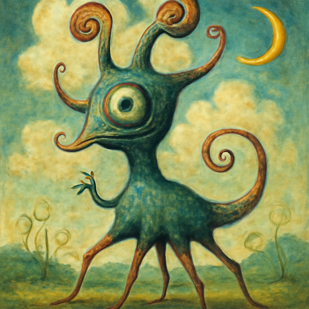 surrealist whimsical fantasy creature