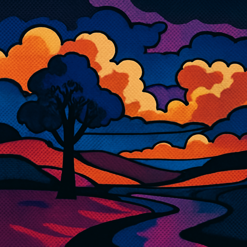 pop art moody landscape